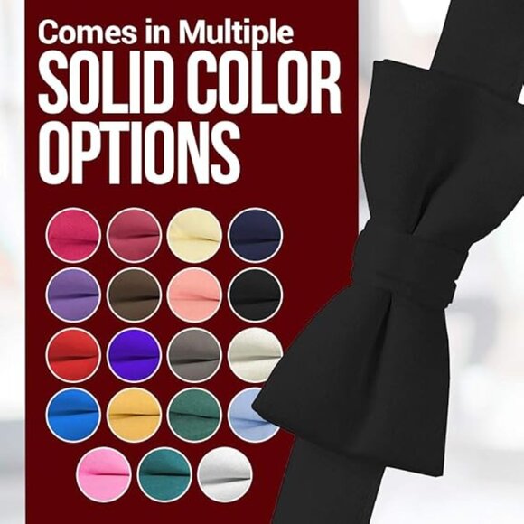 HOLD'EM Bow Tie Boys and Baby Satin Solid Color Adjustable Pre-tied - Light Pink - Picture 6 of 7